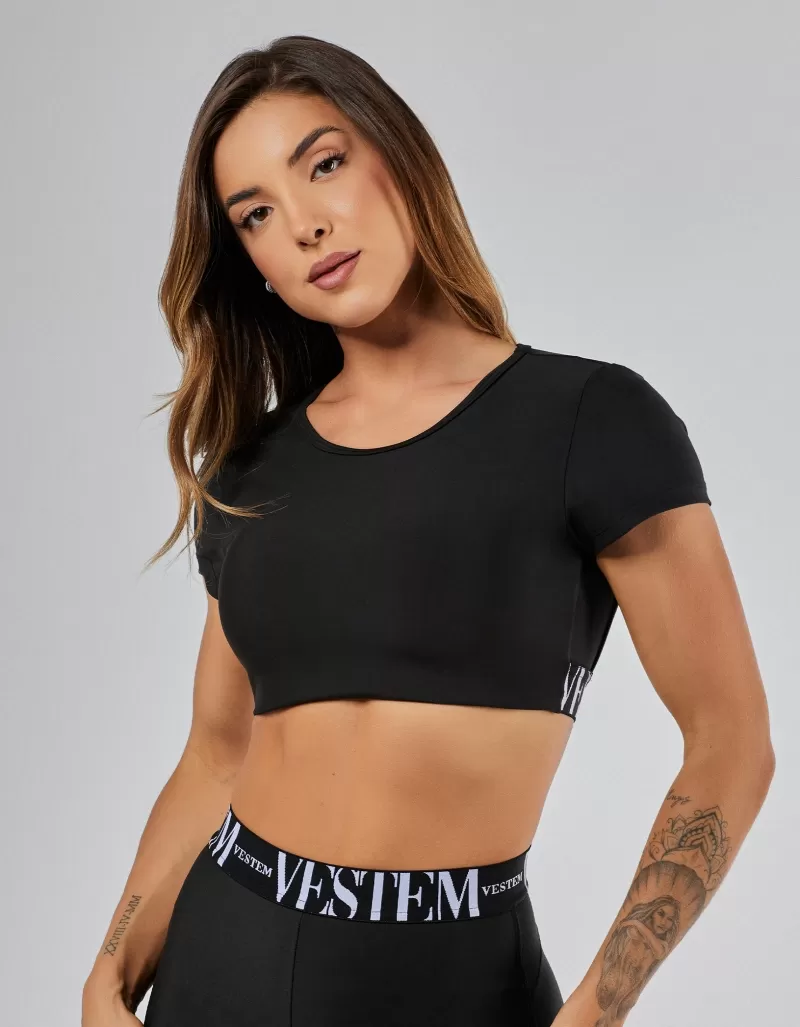 Vestem - Black Gym Short Sleeve Top - TOP1241.PE.C0002