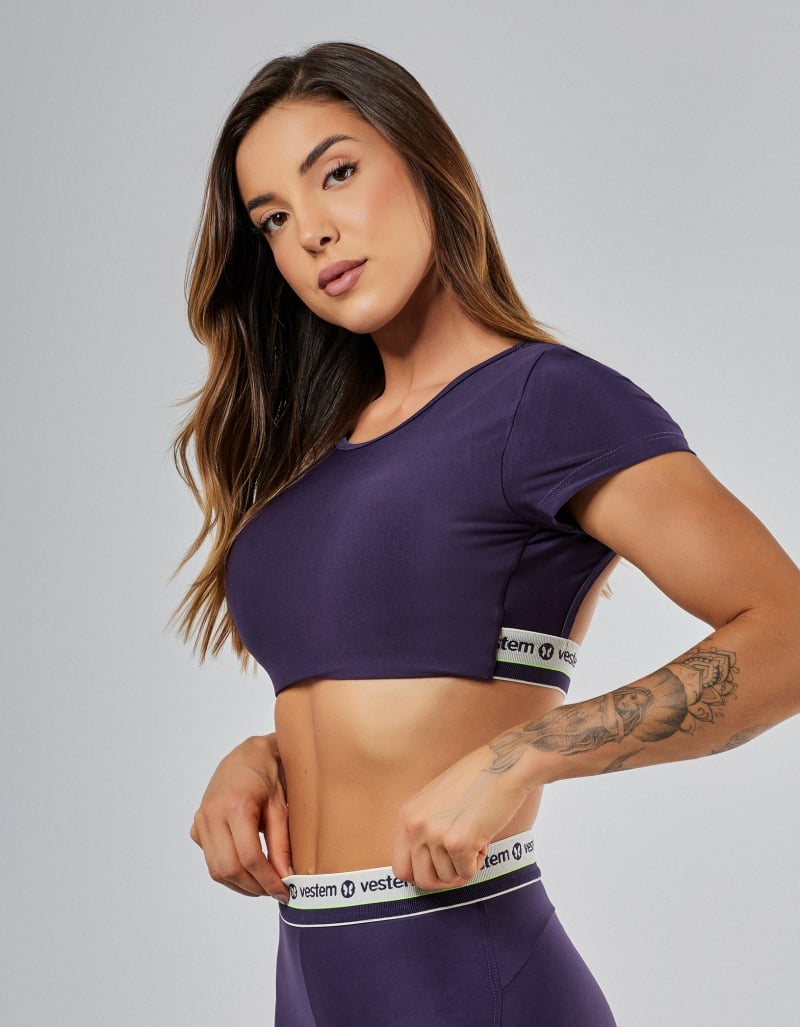 Vestem - Amethyst Purple Gym Short Sleeve Top - TOP1241.PE.C0515 Vestem - Amethyst Purple Gym Short Sleeve Top - TOP1241.PE.C0515