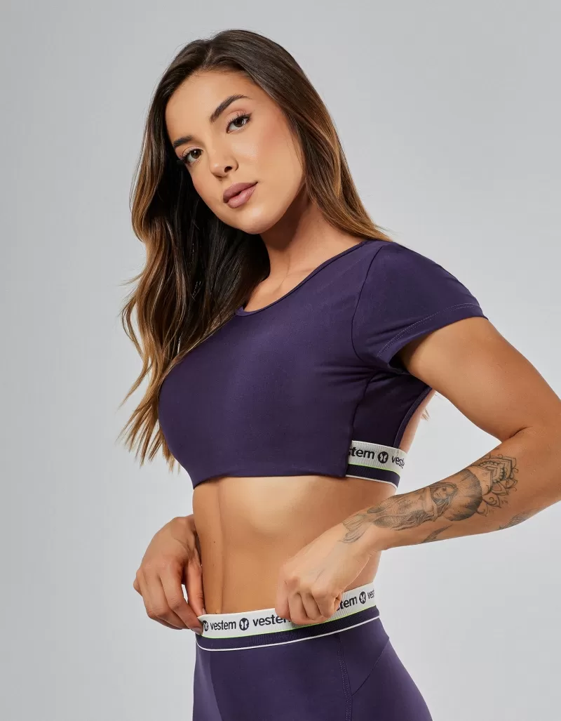 Vestem - Amethyst Purple Gym Short Sleeve Top - TOP1241.PE.C0515