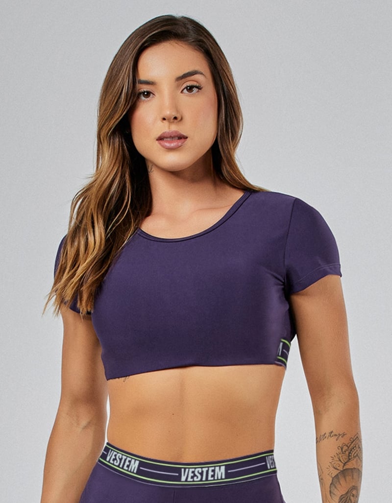 Vestem - Amethyst Purple Gym Short Sleeve Top - TOP1241.PE.C0611 Vestem - Amethyst Purple Gym Short Sleeve Top - TOP1241.PE.C0611