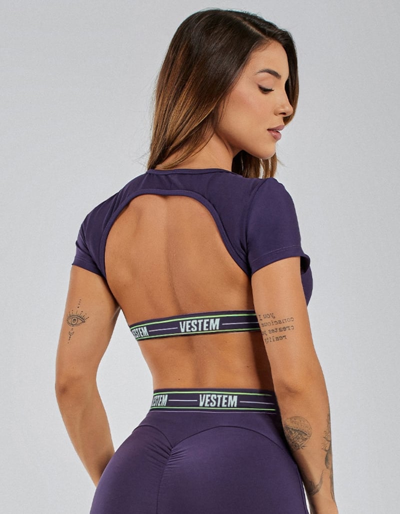 Vestem - Amethyst Purple Gym Short Sleeve Top - TOP1241.PE.C0611 Vestem - Amethyst Purple Gym Short Sleeve Top - TOP1241.PE.C0611