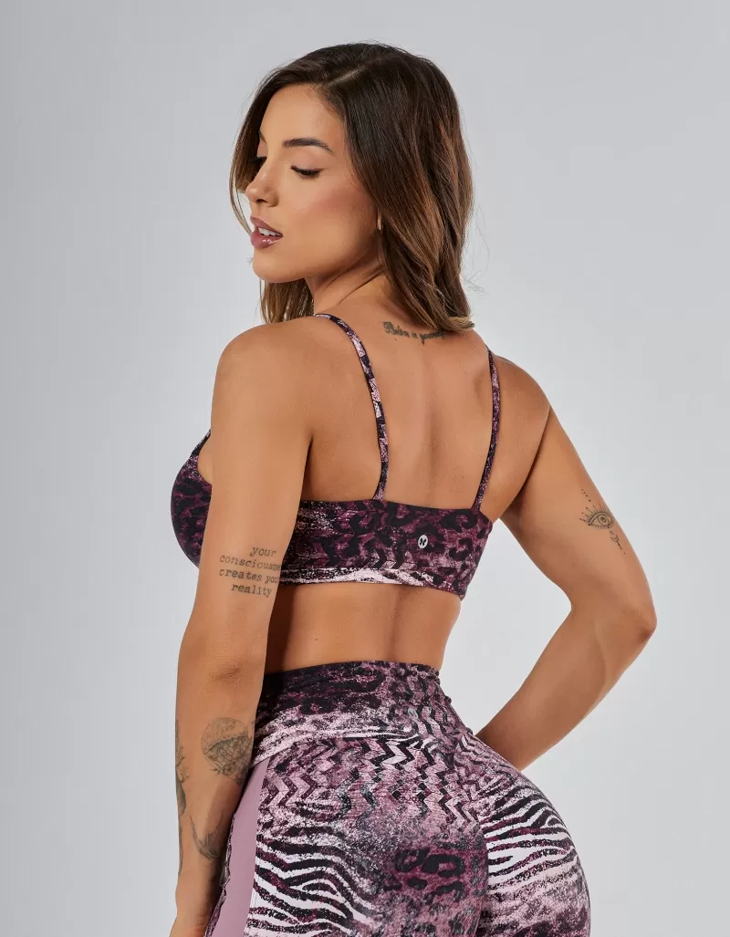 Vestem - Ju Wild Animal Black and Satin Light Support Top - TOP1257.PE.E1365