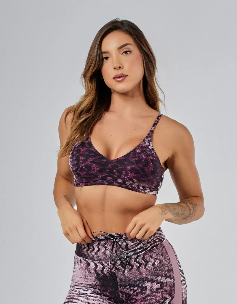 Vestem - Ju Wild Animal Black and Satin Light Support Top - TOP1257.PE.E1365