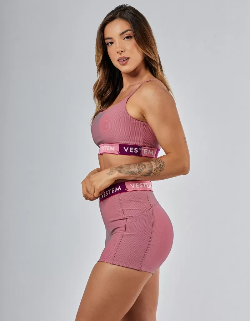 Vestem - Custom Pink and Lavender Electra Shorts and Elastic Top Set - CJ228.PE.C0456