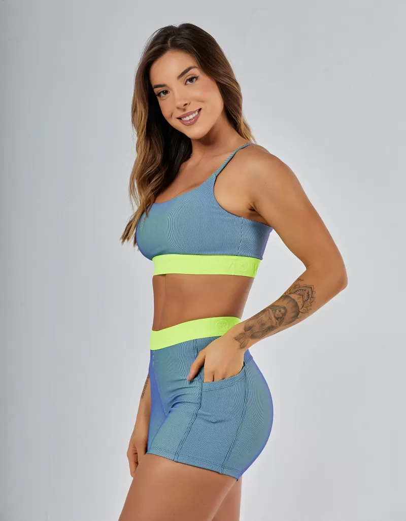 Vestem - Navy and Mint Custom Shorts and Elastic Top Set - CJ228.PE.C0459