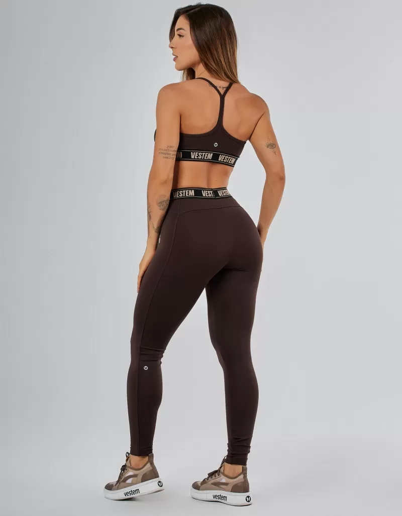 Vestem - Bliss Medium Support Thin Strap Top Coffee Brown - TOP1227.PE.C0601