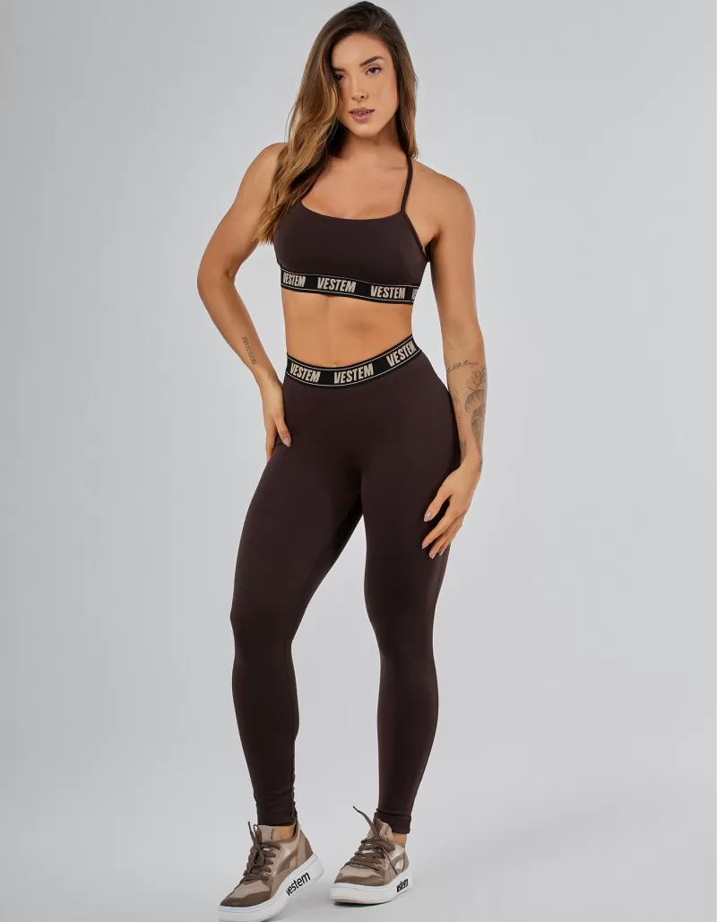 Vestem - Bliss Medium Support Thin Strap Top Coffee Brown - TOP1227.PE.C0601