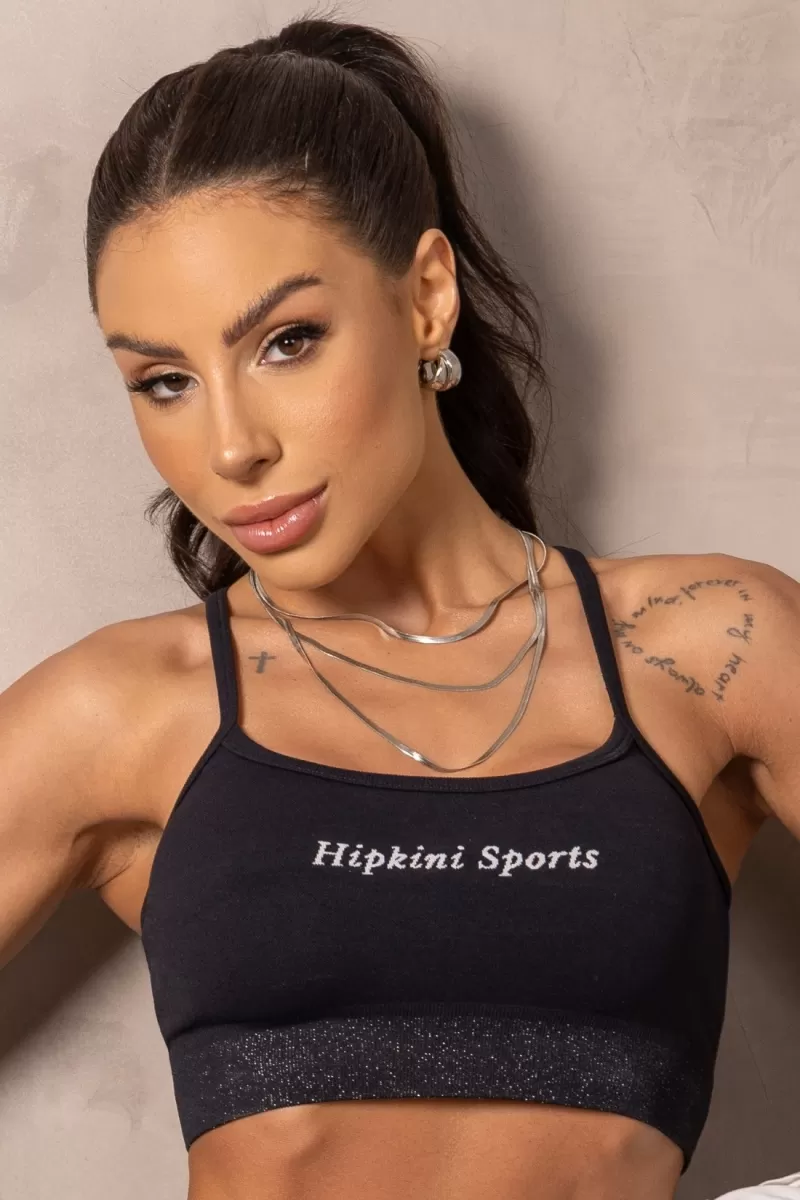Hipkini - Seamless Balance Fitness Top in Black with Shine - 33331343