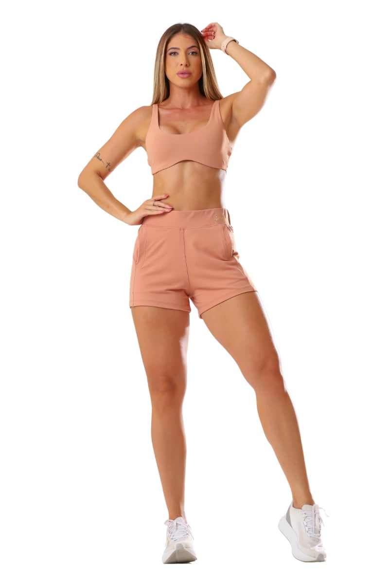 Garotafit - Caramel Sloopy Shorts - SH548OC Garotafit - Caramel Sloopy Shorts - SH548OC