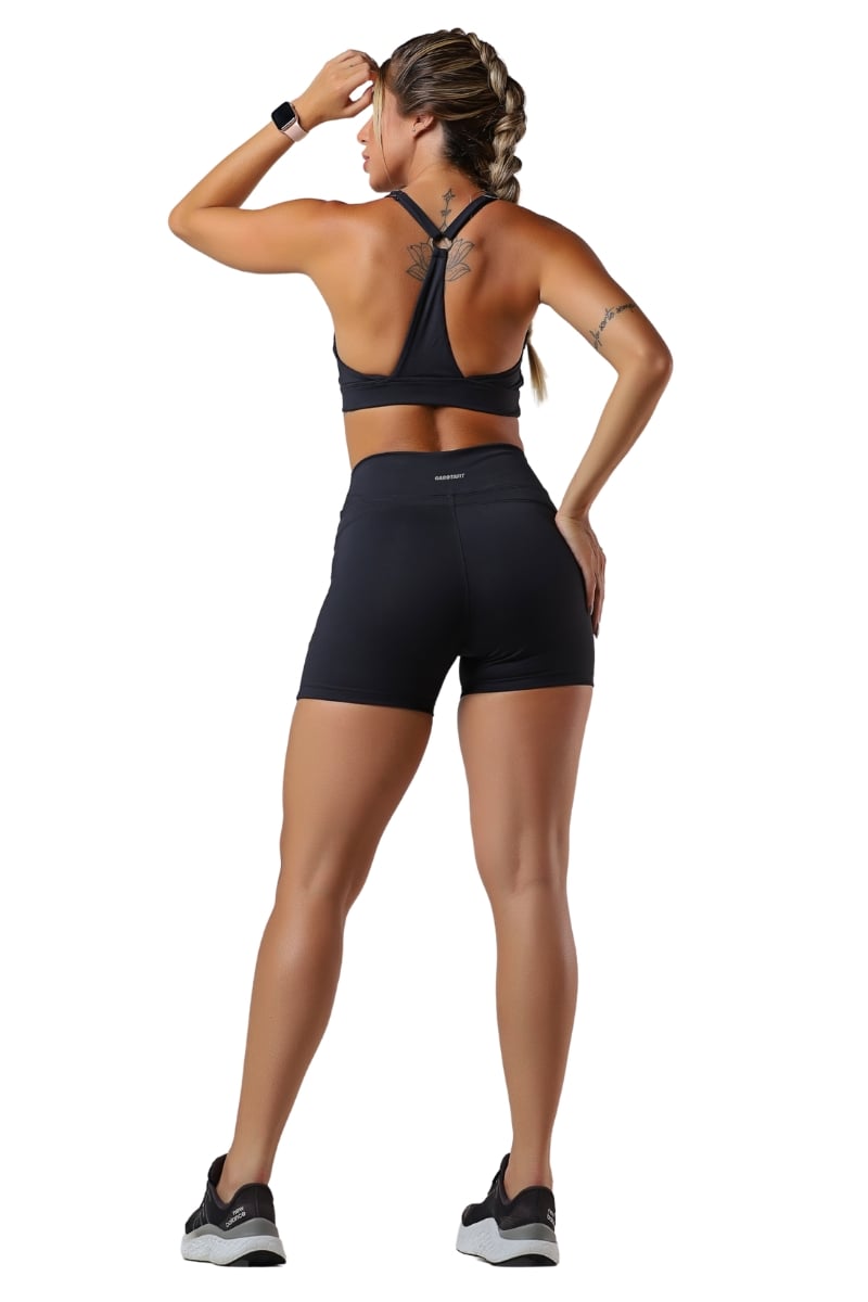 Garotafit - Black Spoony Shorts Set - SCJ138A Garotafit - Black Spoony Shorts Set - SCJ138A