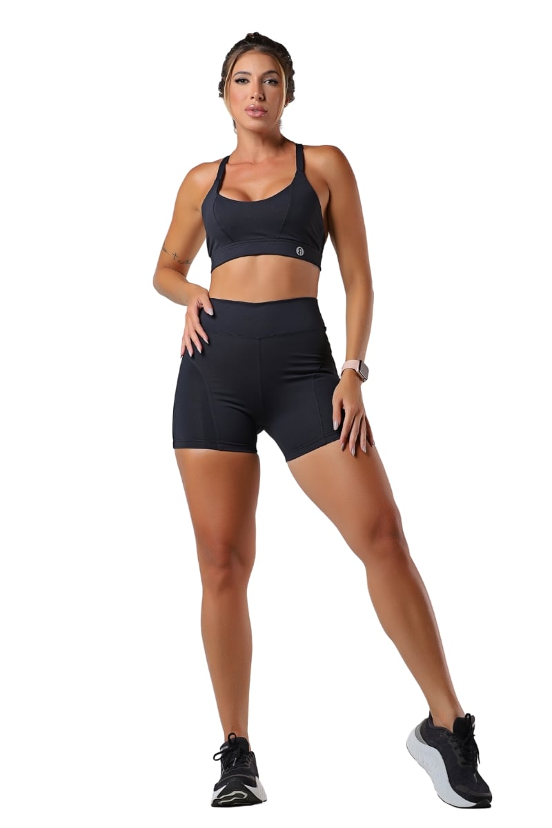 Garotafit - Black Spoony Shorts Set - SCJ138A