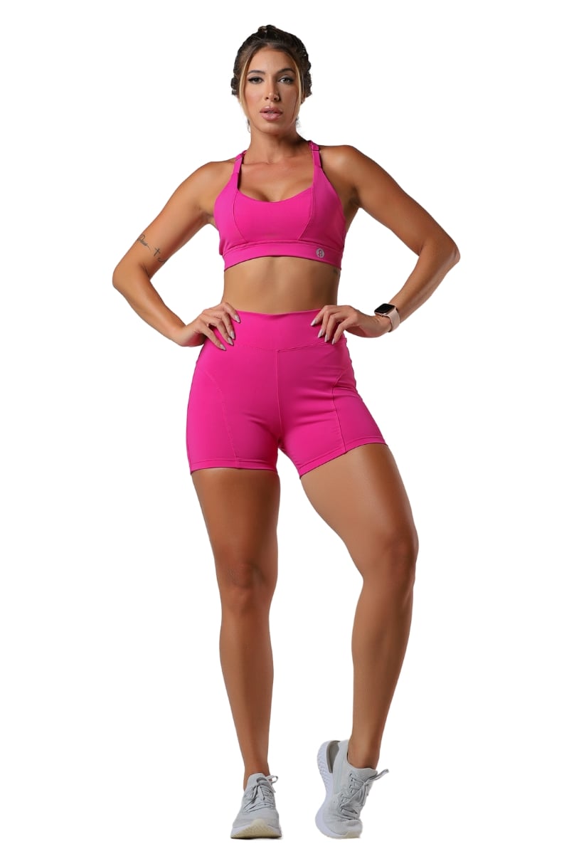 Garotafit - Spoony Magenta Shorts Set - SCJ138DM