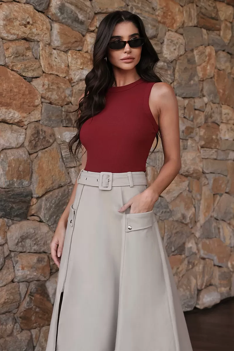 Dot Clothing - Long Skirt Dot Clothing Twill Khaki - 2744CAQUI Dot Clothing - Long Skirt Dot Clothing Twill Khaki - 2744CAQUI