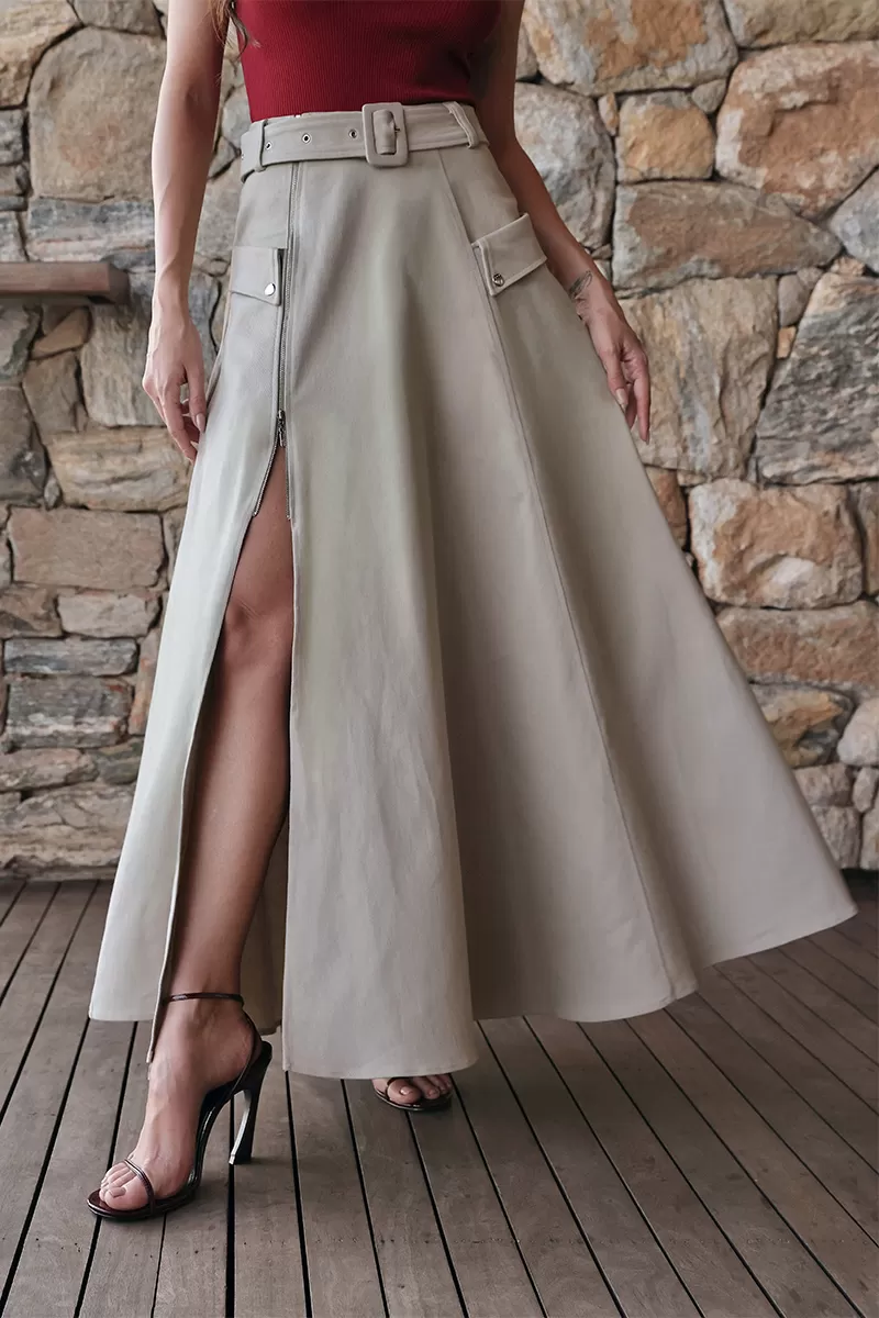 Dot Clothing - Long Skirt Dot Clothing Twill Khaki - 2744CAQUI Dot Clothing - Long Skirt Dot Clothing Twill Khaki - 2744CAQUI