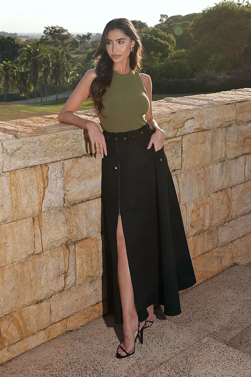 Dot Clothing - Long Skirt Dot Clothing Twill Black - 2744PRETO