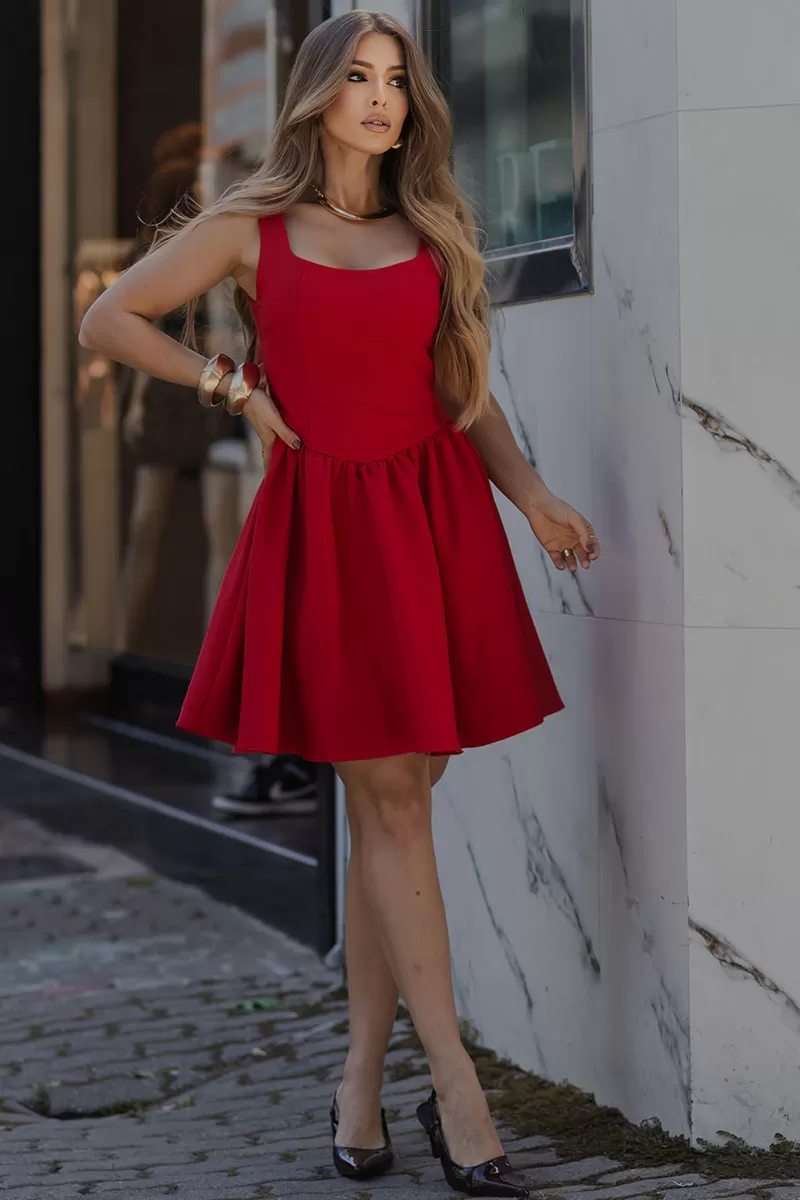 Miss Misses - Filipa Dress with Pleats and Red Zipper - 54581024 Miss Misses - Filipa Dress with Pleats and Red Zipper - 54581024