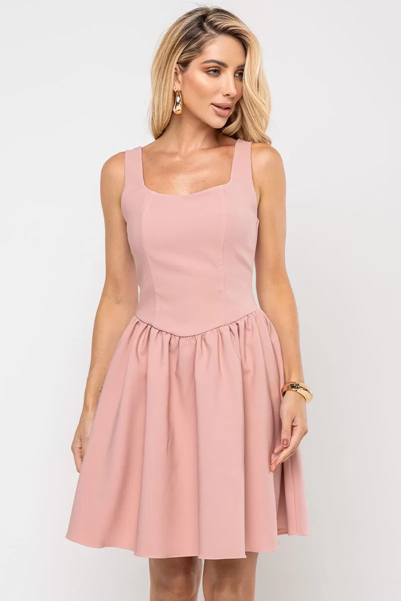 Miss Misses - Filipa Dress with Pleats and Zipper in Pink - 54581031 Miss Misses - Filipa Dress with Pleats and Zipper in Pink - 54581031