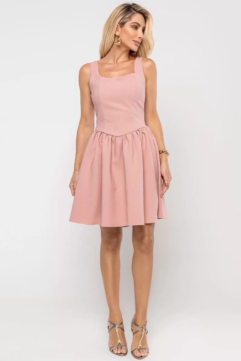 Miss Misses - Filipa Dress with Pleats and Zipper in Pink - 54581031 Miss Misses - Filipa Dress with Pleats and Zipper in Pink - 54581031