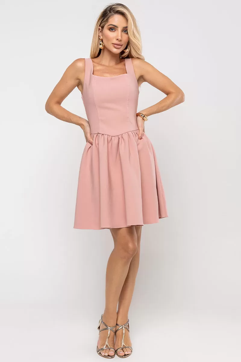 Miss Misses - Filipa Dress with Pleats and Zipper in Pink - 54581031 Miss Misses - Filipa Dress with Pleats and Zipper in Pink - 54581031