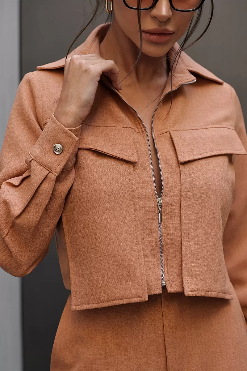 Dot Clothing - Set Dot Clothing Pantalona Shirt Zipper Camel - 2755CAMEL Dot Clothing - Set Dot Clothing Pantalona Shirt Zipper Camel - 2755CAMEL