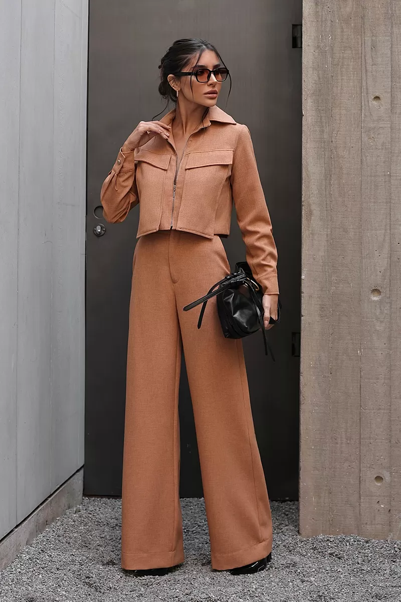 Dot Clothing - Set Dot Clothing Pantalona Shirt Zipper Camel - 2755CAMEL Dot Clothing - Set Dot Clothing Pantalona Shirt Zipper Camel - 2755CAMEL