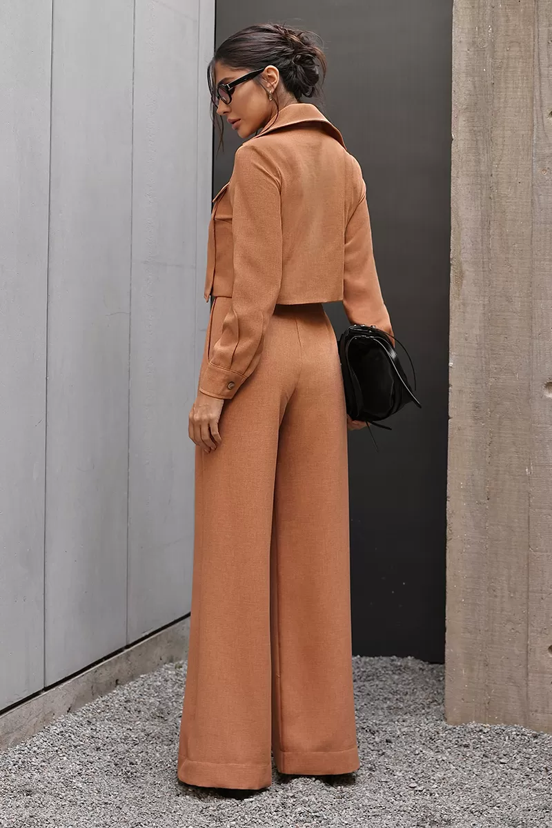 Dot Clothing - Set Dot Clothing Pantalona Shirt Zipper Camel - 2755CAMEL Dot Clothing - Set Dot Clothing Pantalona Shirt Zipper Camel - 2755CAMEL