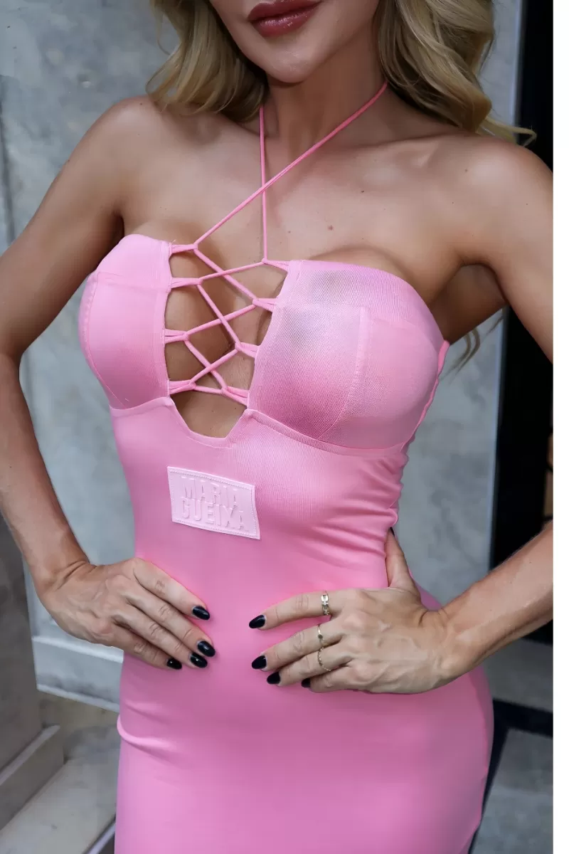 MARIA GUEIXA - COLUMN DRESS WITH BRAIDED NECKLINE MARIA GUEIXA - 13120