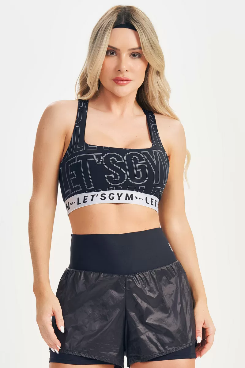 Lets Gym - Black Fusion Run Top - 2668PT