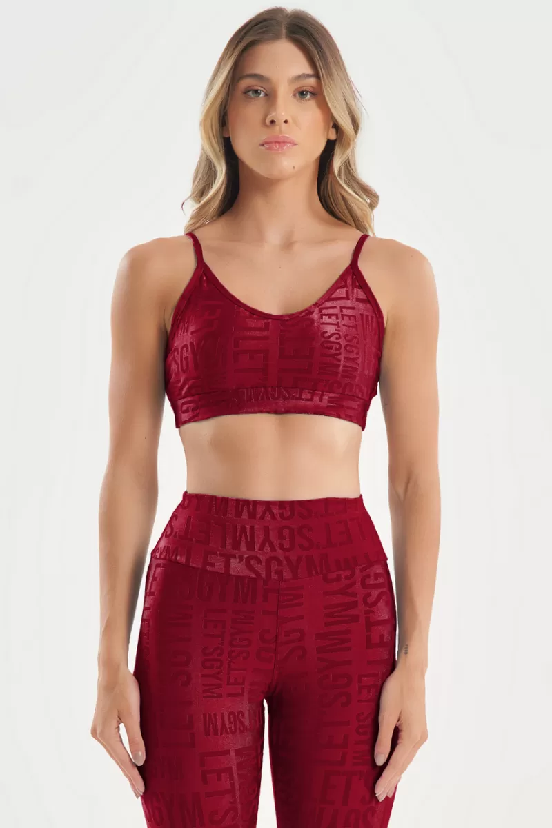 Lets Gym - Top Velvet Name Marsala - 2627MS