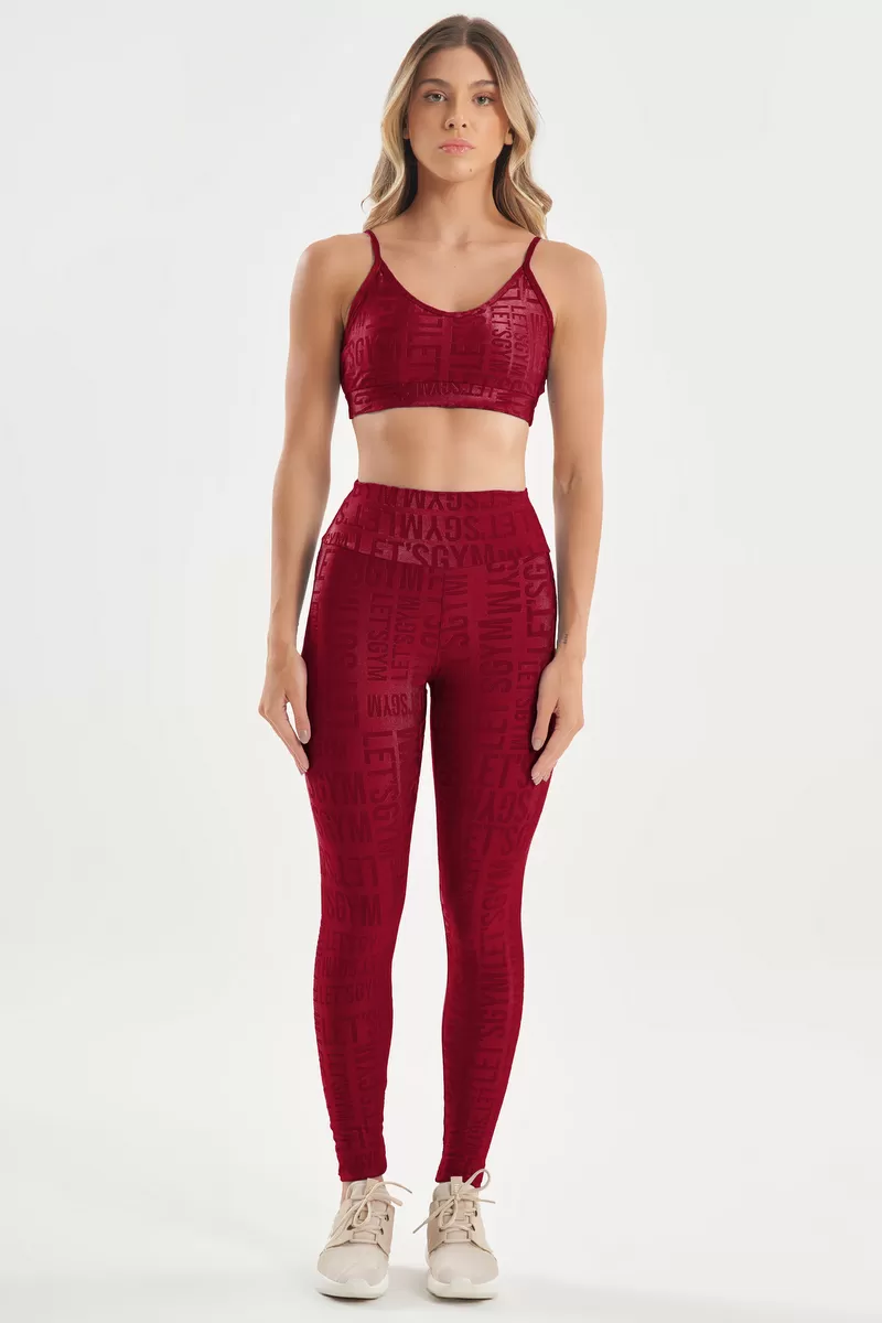 Lets Gym - Top Velvet Name Marsala - 2627MS Lets Gym - Top Velvet Name Marsala - 2627MS