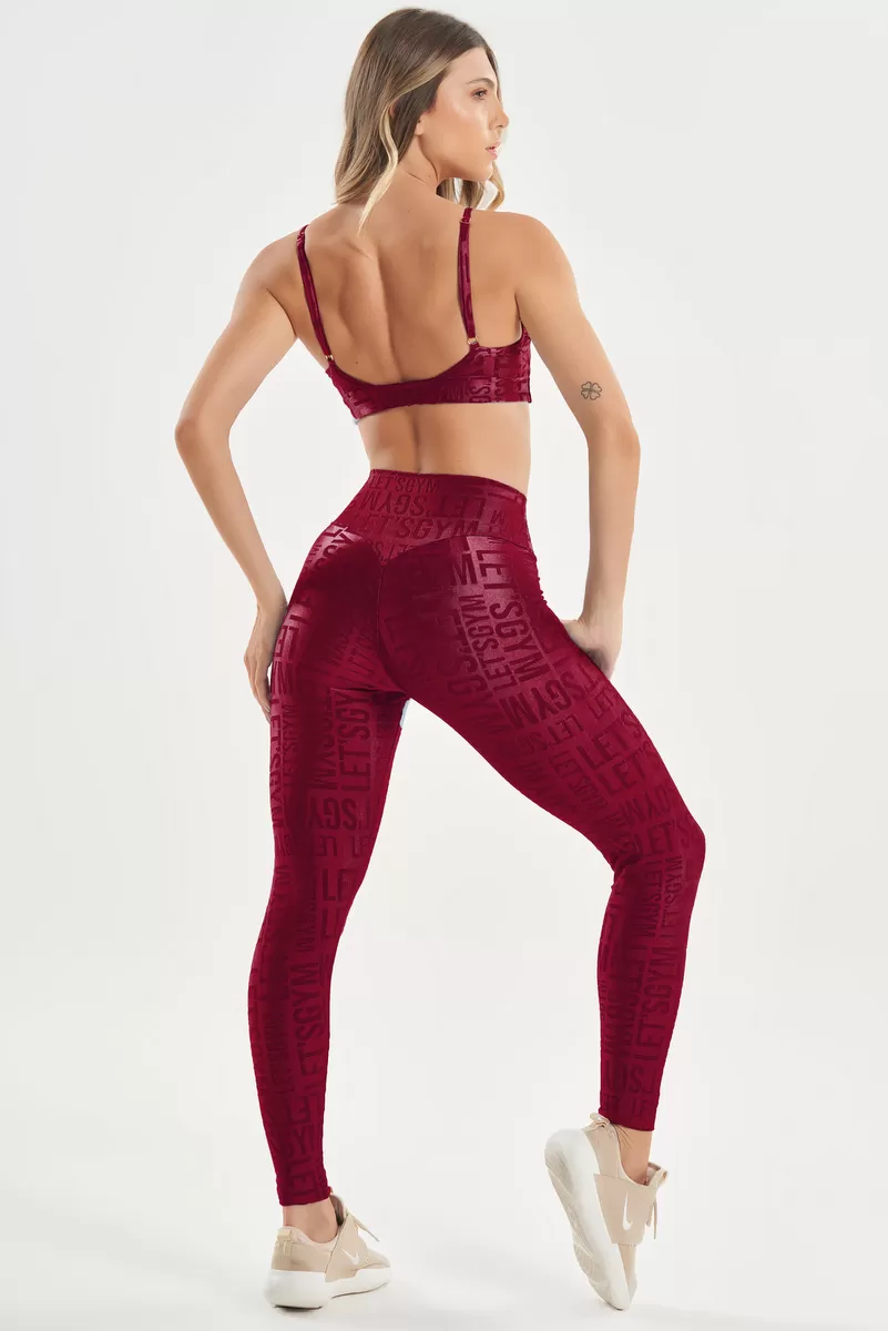 Lets Gym - Top Velvet Name Marsala - 2627MS Lets Gym - Top Velvet Name Marsala - 2627MS