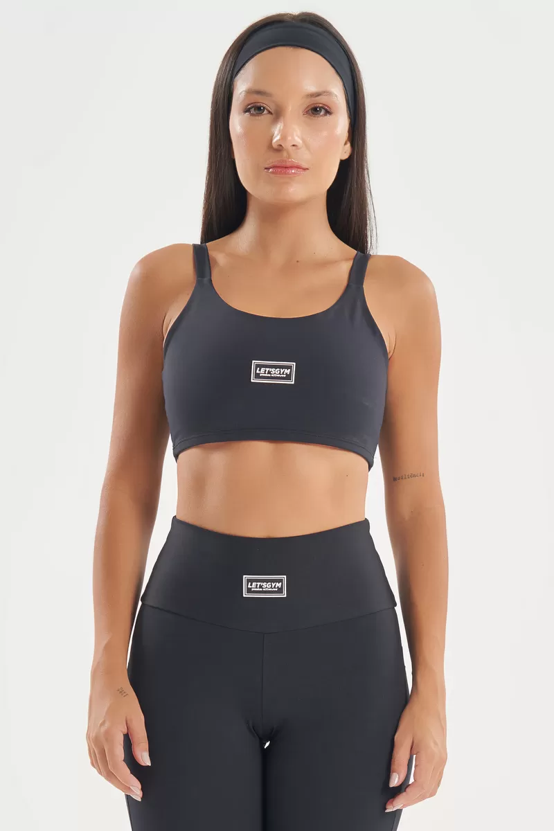 Lets Gym - Basic Colors Black Top - 2720PT