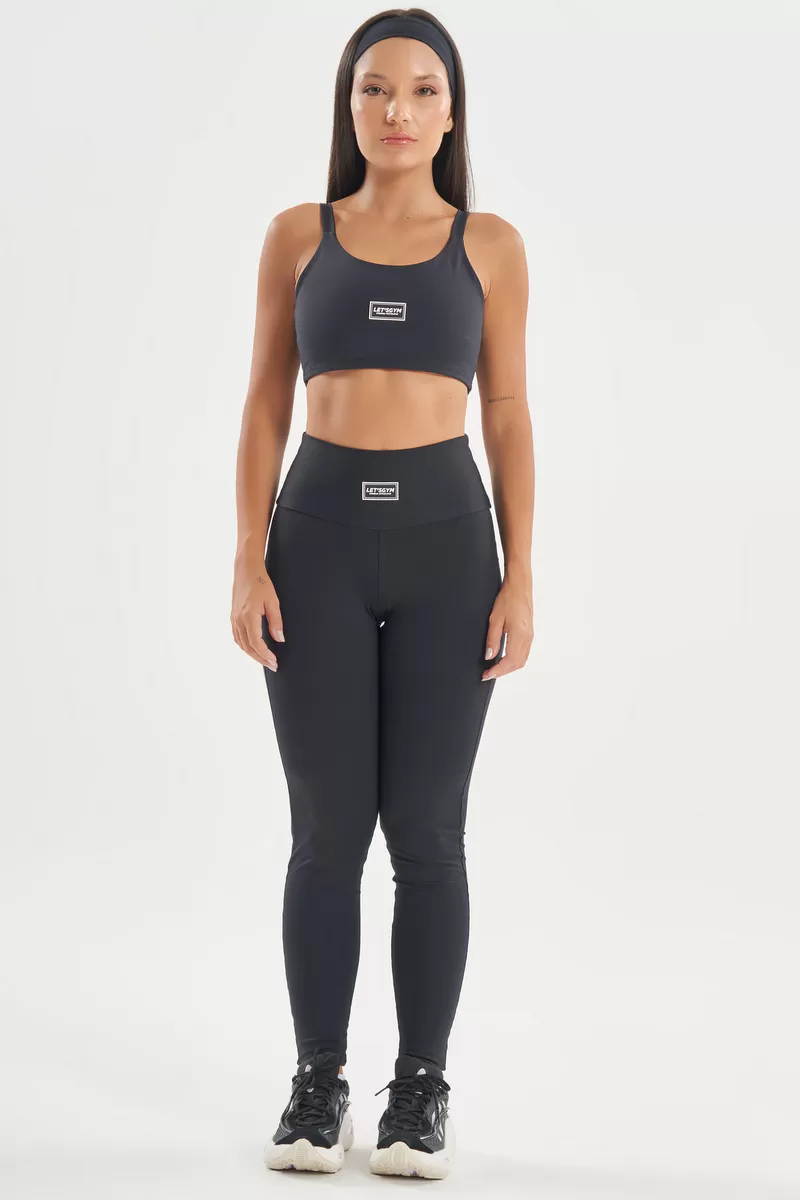 Lets Gym - Basic Colors Black Top - 2720PT