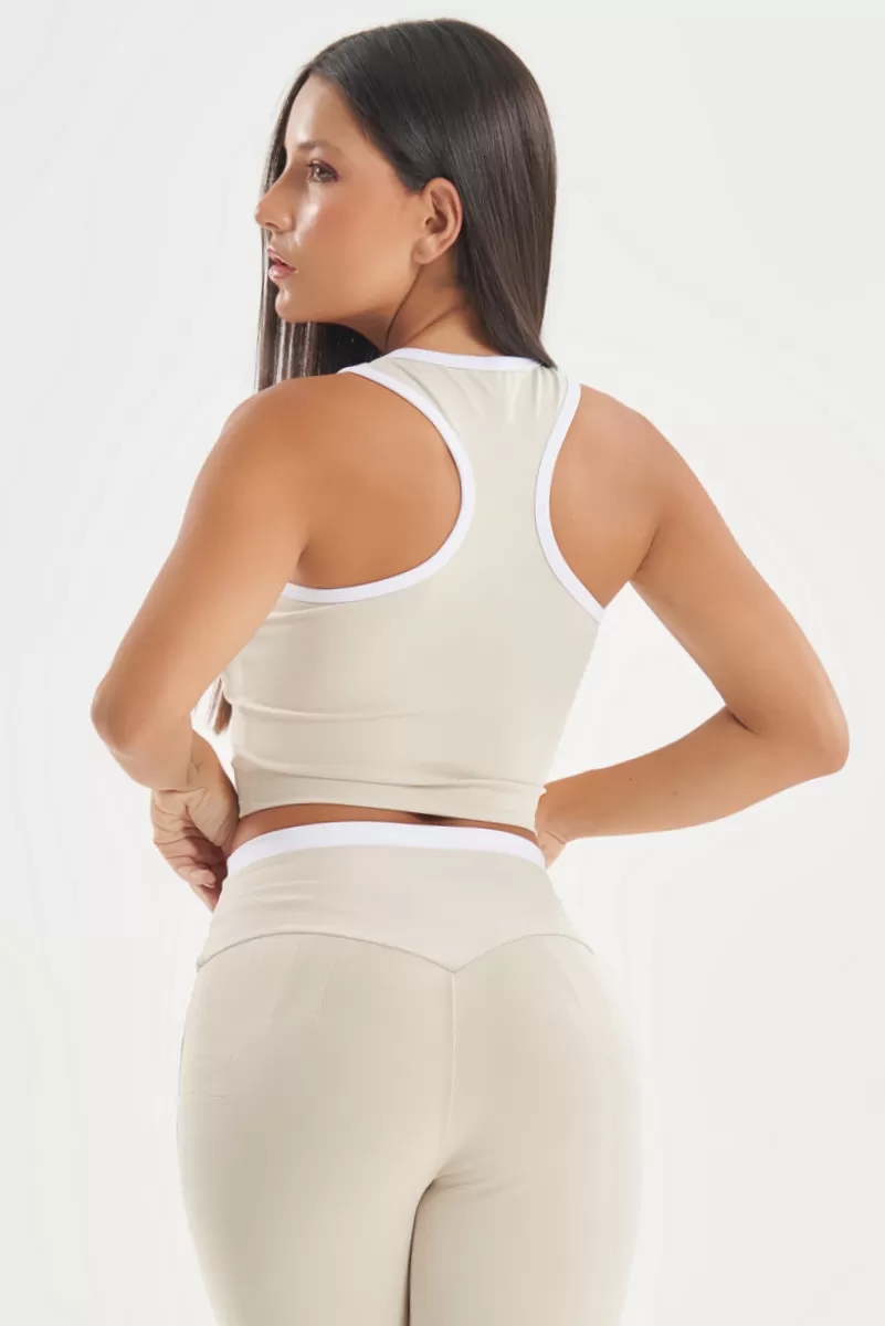 Lets Gym - Cropped Gtankful Off White - 2724OFW Lets Gym - Cropped Gtankful Off White - 2724OFW
