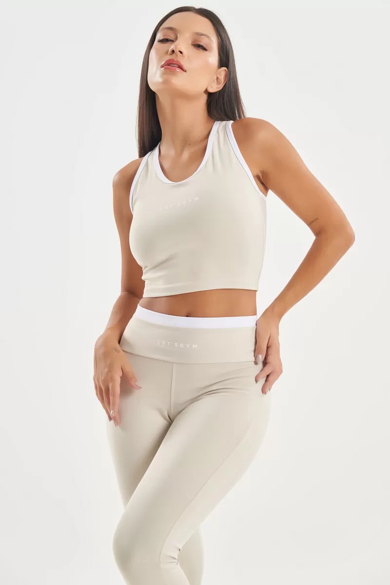Lets Gym - Cropped Gtankful Off White - 2724OFW Lets Gym - Cropped Gtankful Off White - 2724OFW