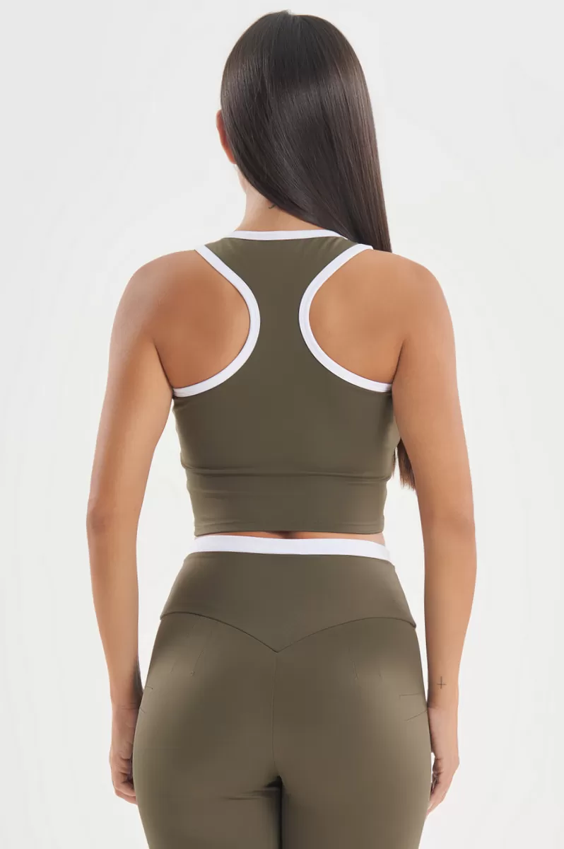 Lets Gym - Gtankful Cropped Top in Military Green - 2724VDM Lets Gym - Gtankful Cropped Top in Military Green - 2724VDM