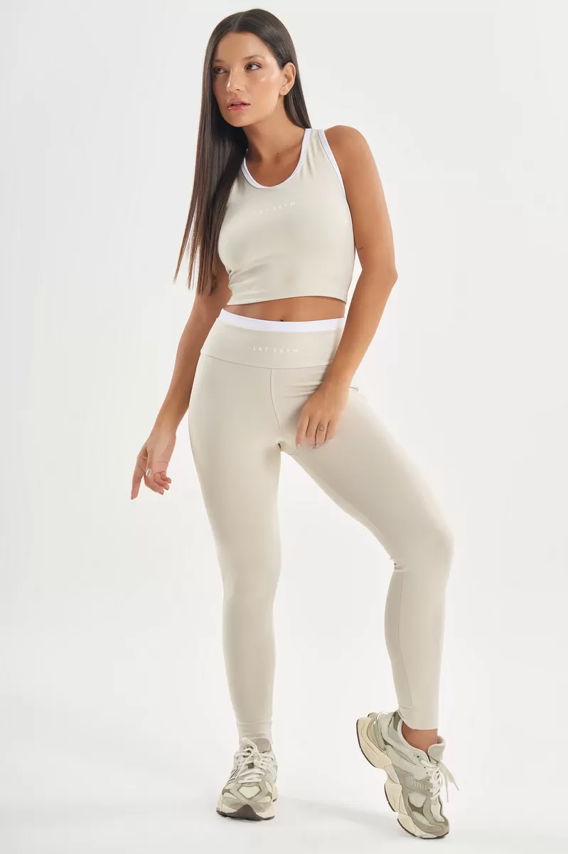 Lets Gym - Gtankful Off White Leggings - 2725OFW Lets Gym - Gtankful Off White Leggings - 2725OFW