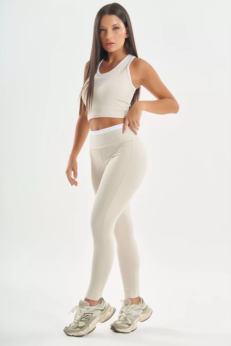 Lets Gym - Gtankful Off White Leggings - 2725OFW