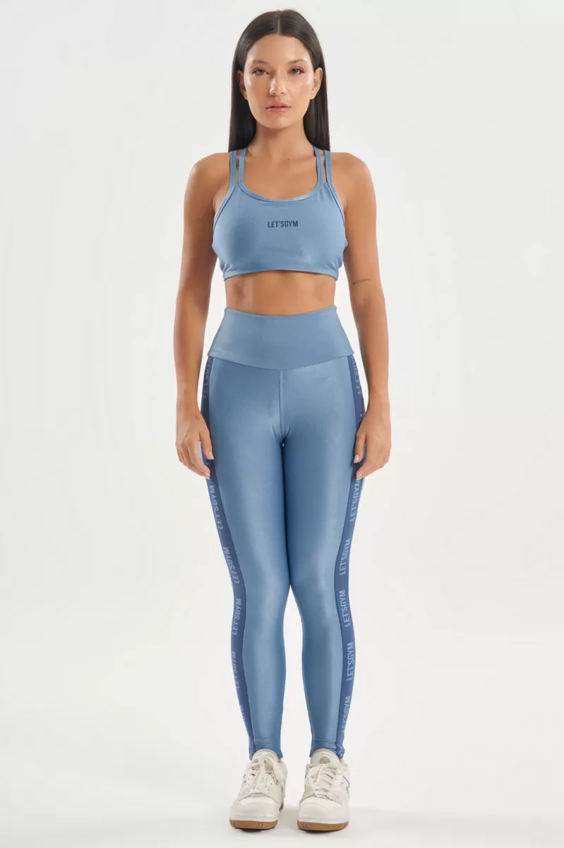Lets Gym - Vintage Blue Shades Leggings - 2731AZV Lets Gym - Vintage Blue Shades Leggings - 2731AZV