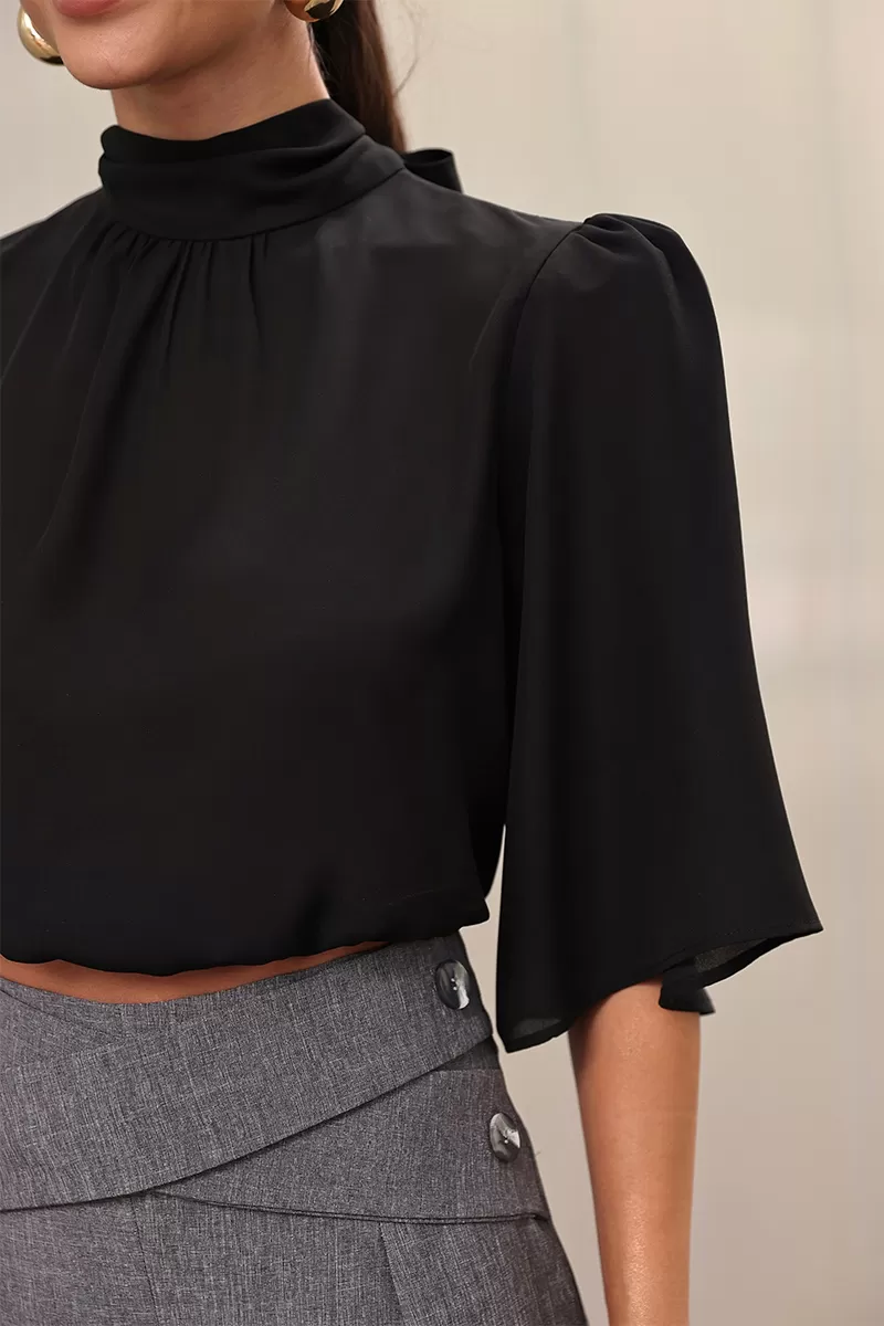 Dot Clothing - Shirt Dot Clothing Black Elastic Hem - 2762PRETO Dot Clothing - Shirt Dot Clothing Black Elastic Hem - 2762PRETO
