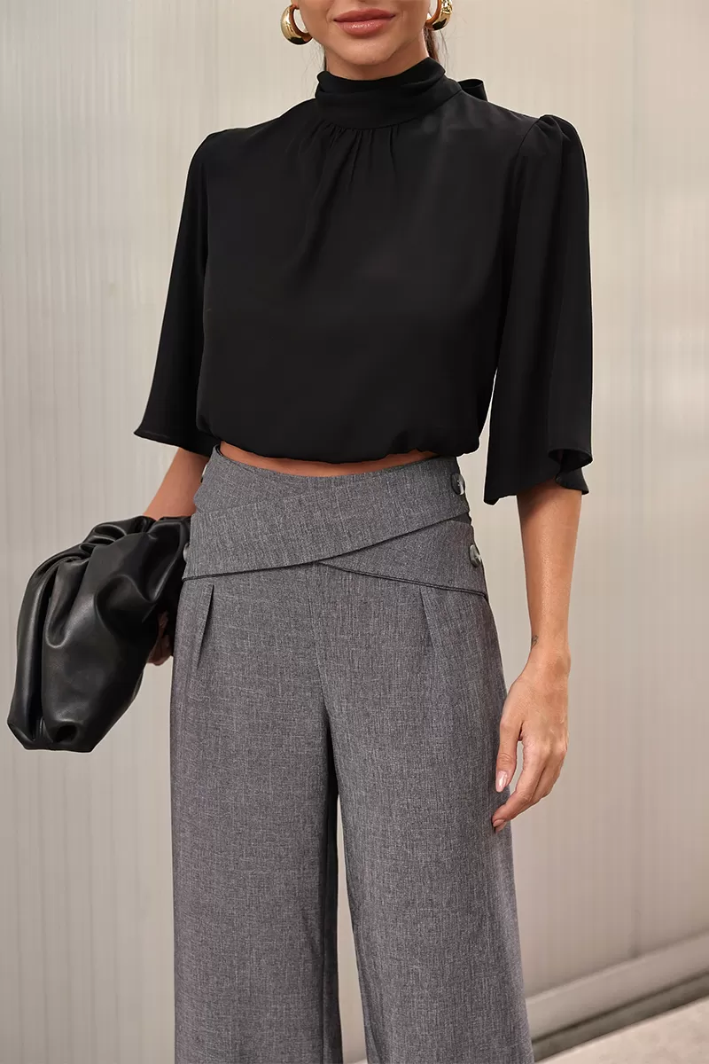Dot Clothing - Shirt Dot Clothing Black Elastic Hem - 2762PRETO Dot Clothing - Shirt Dot Clothing Black Elastic Hem - 2762PRETO