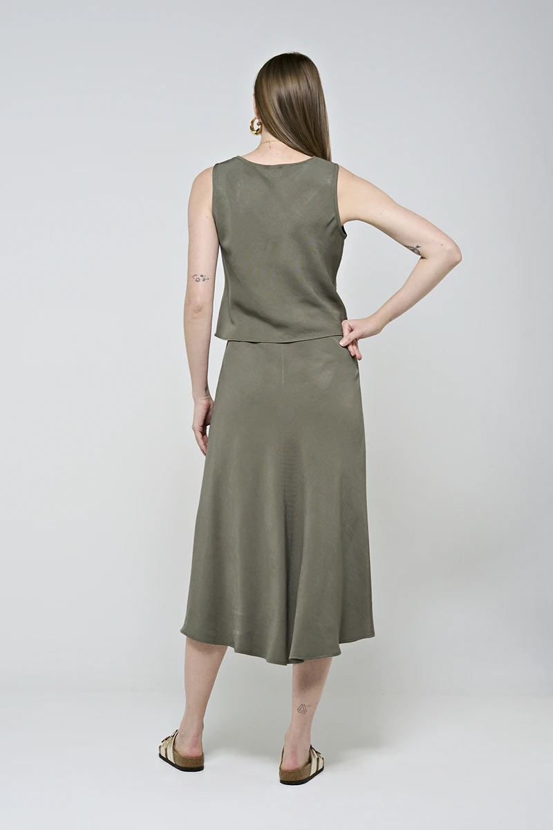 Hidrogênio - NEO-MILITARY ROUND NECK RUFFLE TANK TOP - 20046548