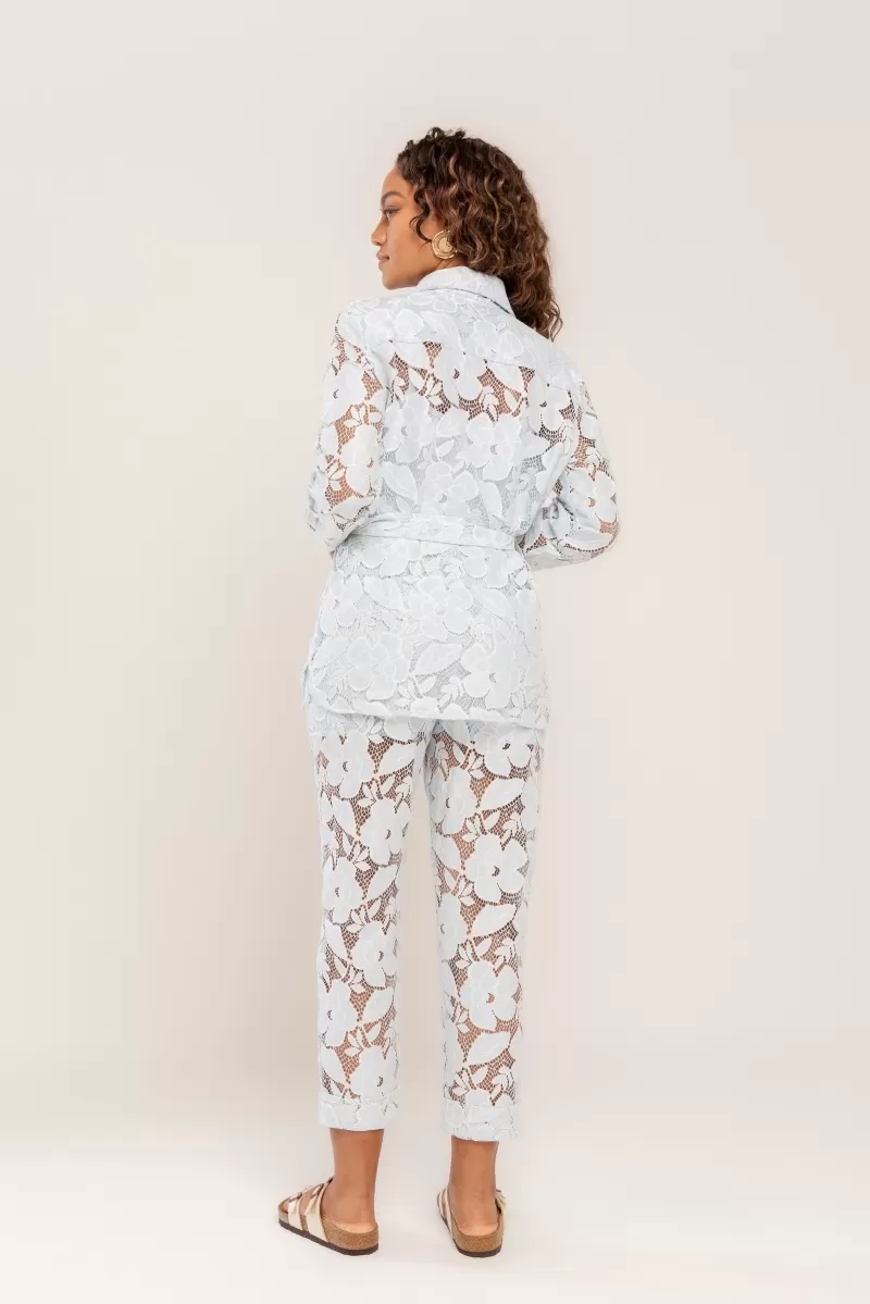 Hidrogênio - LACE PARKA WITH BABY BLUE STRIP - 20482111 Hidrogênio - LACE PARKA WITH BABY BLUE STRIP - 20482111