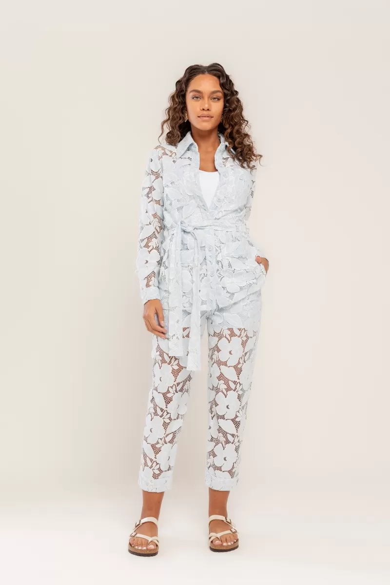 Hidrogênio - LACE PARKA WITH BABY BLUE STRIP - 20482111 Hidrogênio - LACE PARKA WITH BABY BLUE STRIP - 20482111