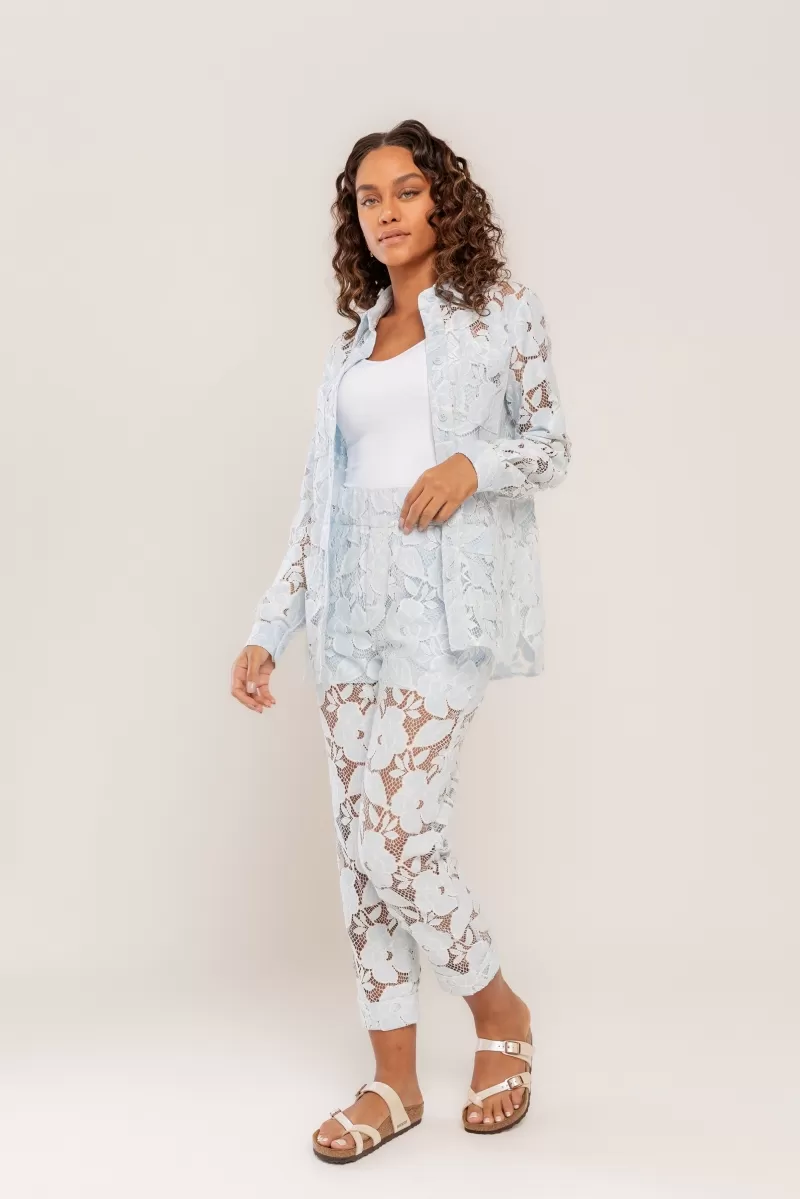 Hidrogênio - LACE PARKA WITH BABY BLUE STRIP - 20482111 Hidrogênio - LACE PARKA WITH BABY BLUE STRIP - 20482111