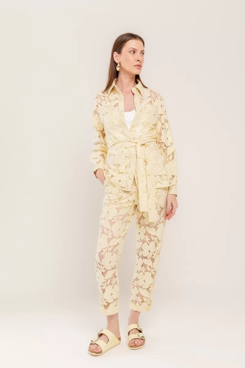Hidrogênio - CARROT PANTS IN BEIGE ANGELICA LACE - 20481003 Hidrogênio - CARROT PANTS IN BEIGE ANGELICA LACE - 20481003
