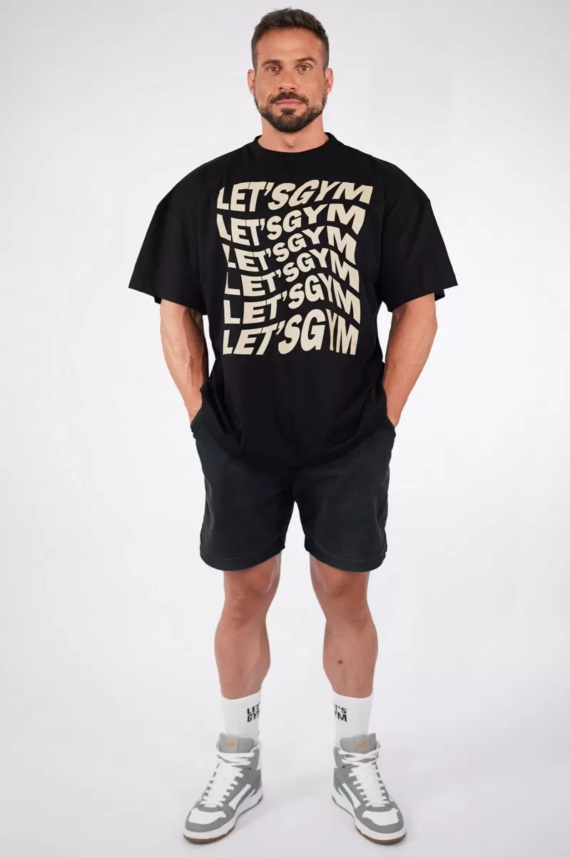 Lets Gym - Oversized Presence T-Shirt Black - 2754PT Lets Gym - Oversized Presence T-Shirt Black - 2754PT