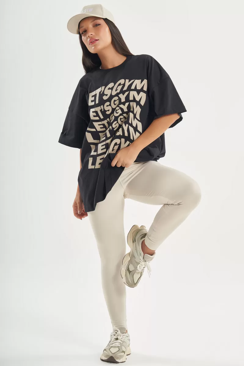Lets Gym - Oversized Presence T-Shirt Black - 2754PT Lets Gym - Oversized Presence T-Shirt Black - 2754PT