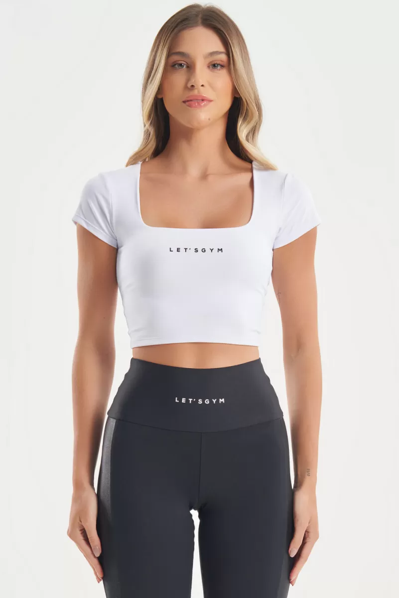 Lets Gym - White Comfort Duo Crop Top - 2758BR