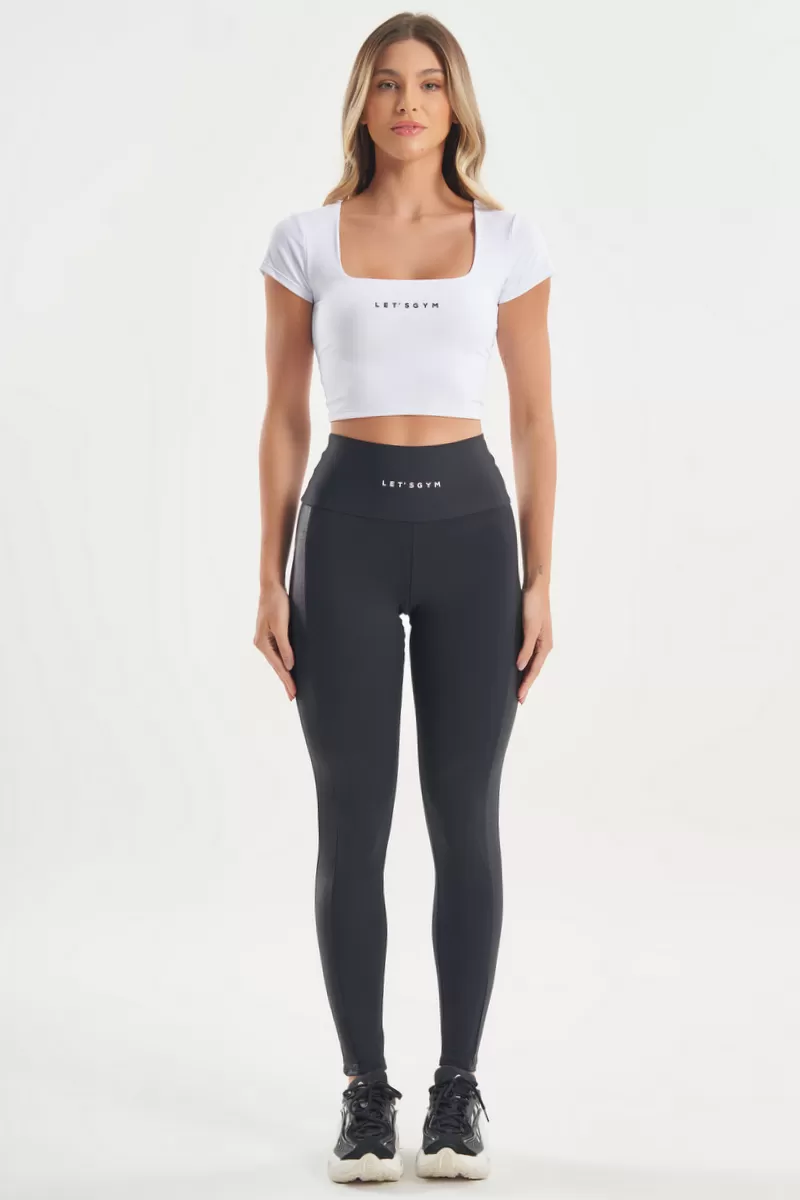 Lets Gym - White Comfort Duo Crop Top - 2758BR